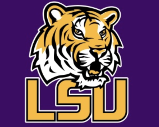 LSU logo Tiger on purple background
