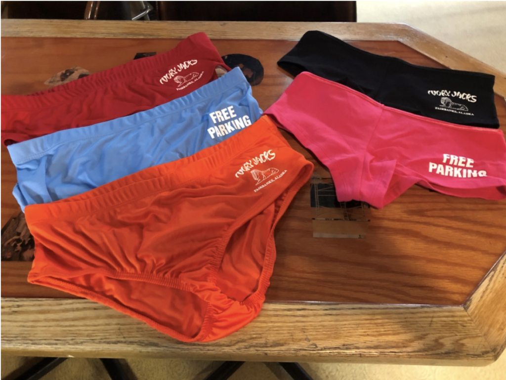 Ivory Jacks Free Parking and signature walrus underwear, various colors